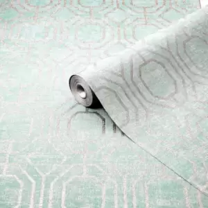 Image of Superfresco Duck Egg Geometric Smooth Wallpaper