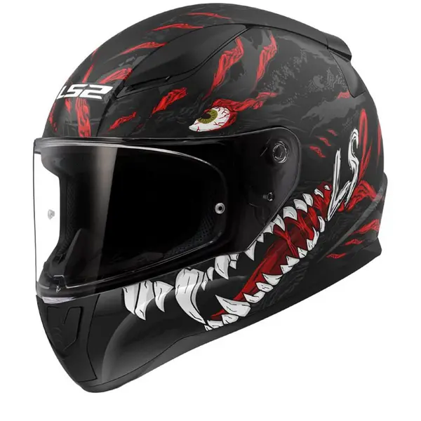 Image of LS2 FF353 Rapid II Kaiju Matt Black Red White Full Face Helmet Size 2XL