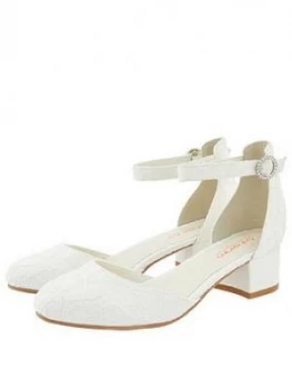 Image of Monsoon Girls Storm Everleigh Ivory Lace Two Part Shoe - Ivory