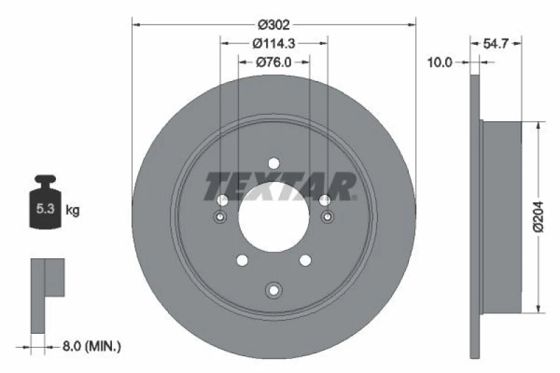 Image of Brake disc TEXTAR 92294903