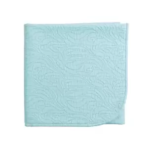 image of V&A Voysey Trail Quilted Throw, Aqua