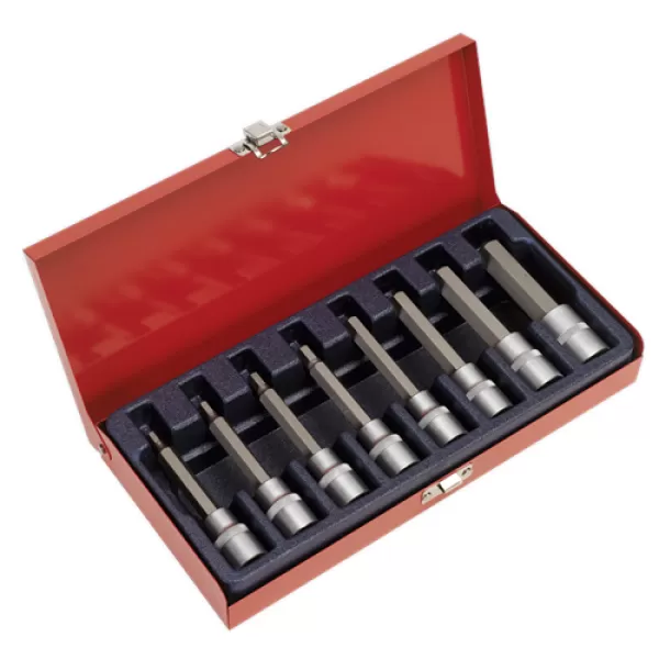 image of Genuine SEALEY AK9310 Hex Socket Bit Set 8pc 1/2Sq Drive Metric