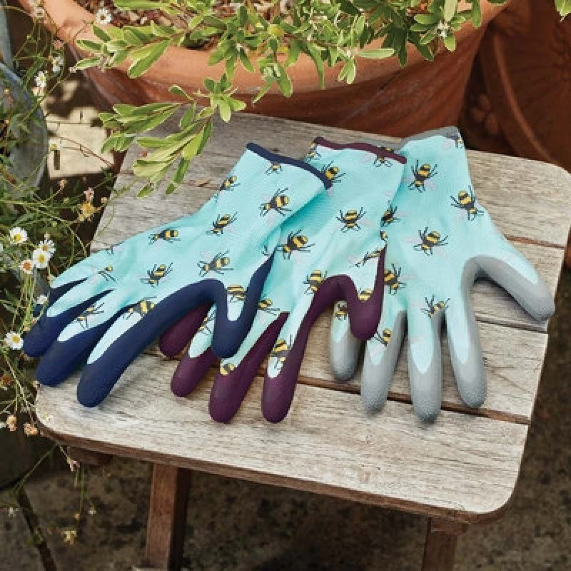 Image of 3X Briers All Rounder Seasons Bee Multi Grip Gardening Utility Gloves Medium 8