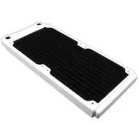 image of XSPC TX240 Ultra Thin Copper Dual Fan White Radiator - 240mm