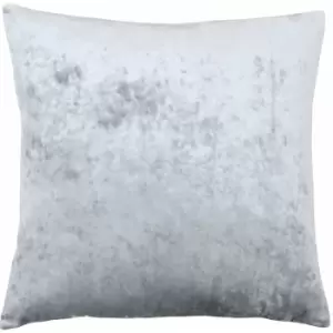Image of Paoletti Verona Crushed Velvet Cushion Cover, Silver, 55 x 55 Cm