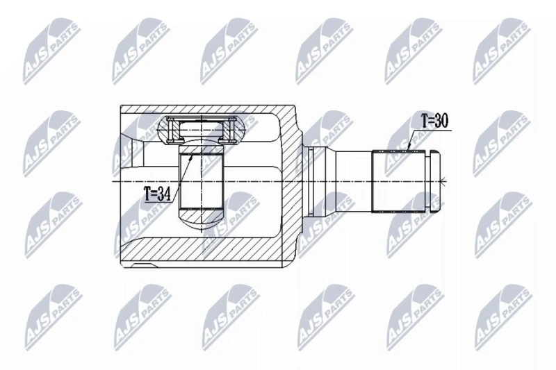 Image of NTY NPW-CH-043 CV Joint Front Axle Left, Automatic Transmission Joint Kit,drive shaft (5)