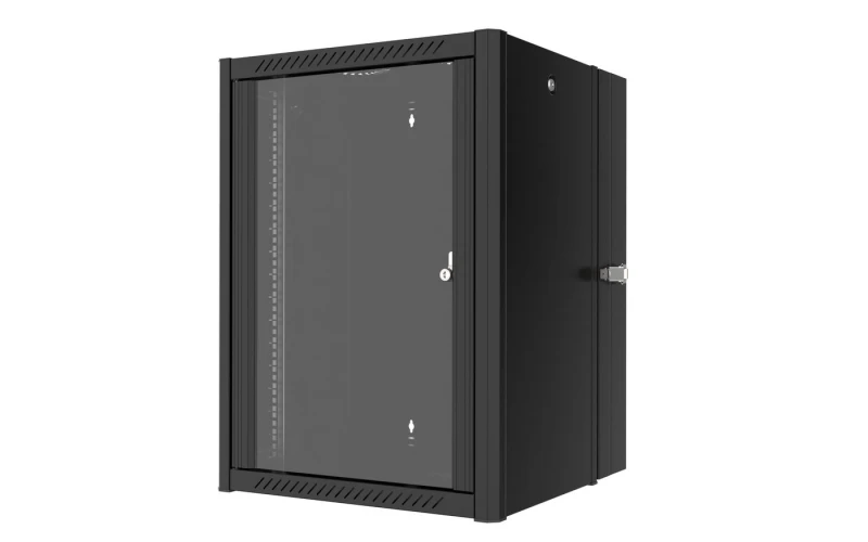 Image of Lanview RWP16U45BL-D rack cabinet 16U Wall mounted rack Black