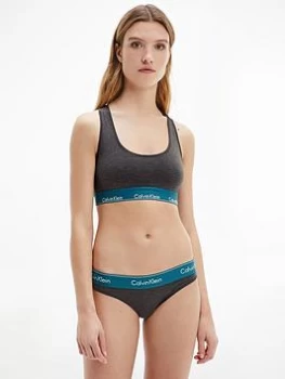 Image of Calvin Klein Logo Waistband Unlined Bralette - Grey