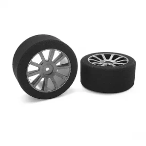 image of Corally Attack Foam Tires 1/10 Gp Touring 35 Shore 30Mm Rear Carbon Rims 2Pcs