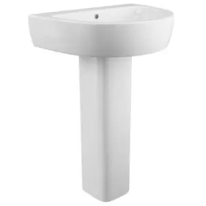 image of Curve Pedestal Sink - 1 Tap Hole