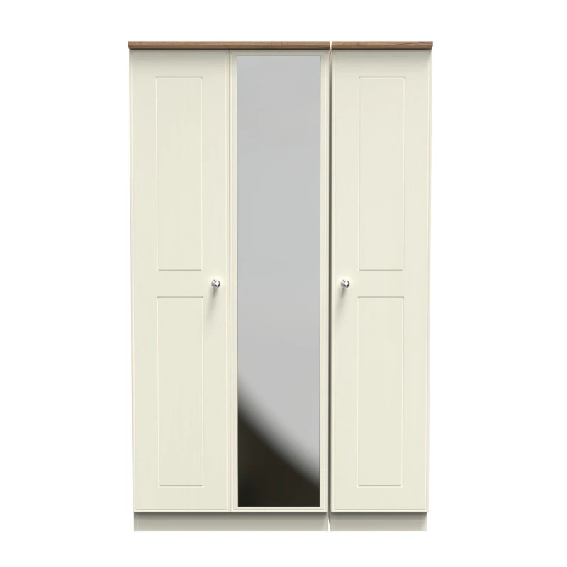 Image of Ready Assembled 2 U Albert Triple Mirror Wardrobe (Ready Assembled) Cream