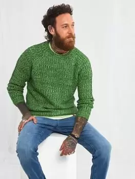 image of Joe Browns Reel Crew Knit - Green, Size XL, Men