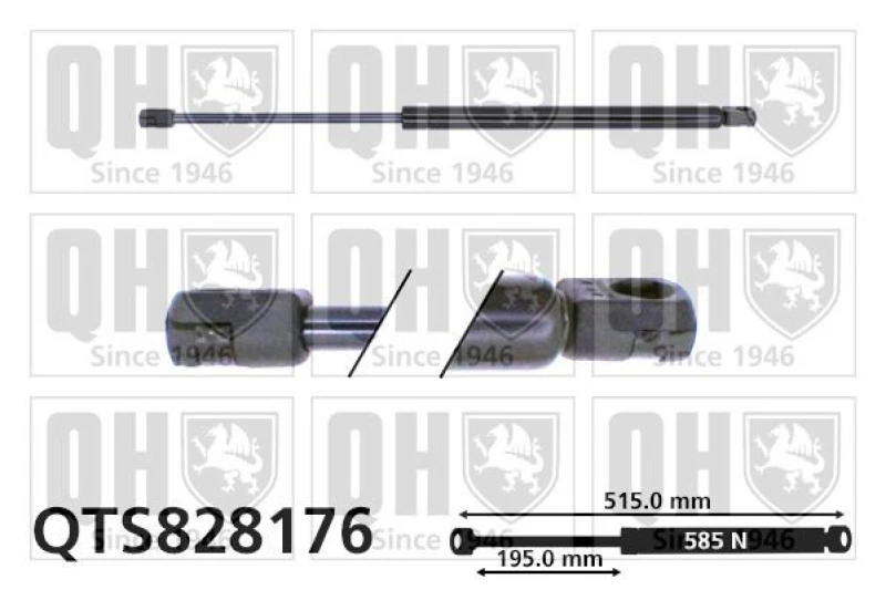 Image of QUINTON HAZELL Tailgate strut QUINTON HAZELL QTS828176