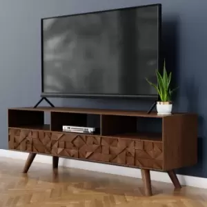 Image of Solid Wood TV Unit with Storage - TV's up to 55 - Freya