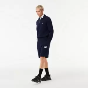 Image of Mens Lacoste Embroidery Shorts Size 3 - S Navy Blue