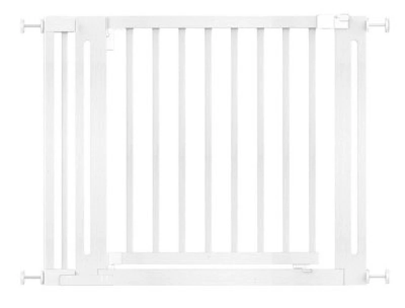 Image of Safetots Wooden Elegance Gate, White, 97Cm - 105Cm, Pressure Fit Safety Gate, 65Cm Extra Wide Doorway, Easy Installation
