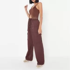 Missguided Straight Leg Cargo Trousers - Brown