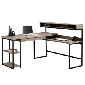 Image of Teknik Streamlined L-shape Desk - Salt Oak