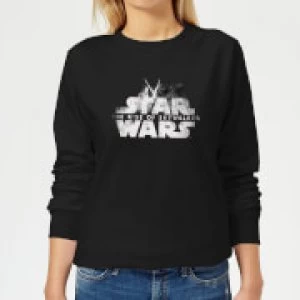 Image of Star Wars The Rise Of Skywalker Rey + Kylo Battle Womens Sweatshirt - Black