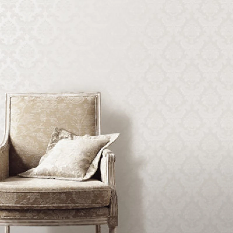 Image of Galerie Simply Silks 4 Pearl Feathered Damask Embossed Wallpaper
