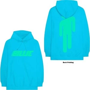 Image of Billie Eilish - Logo & Blohsh Unisex Large Hoodie - Blue