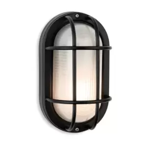 Image of Lugo Bulkhead Black with Frosted Glass IP44