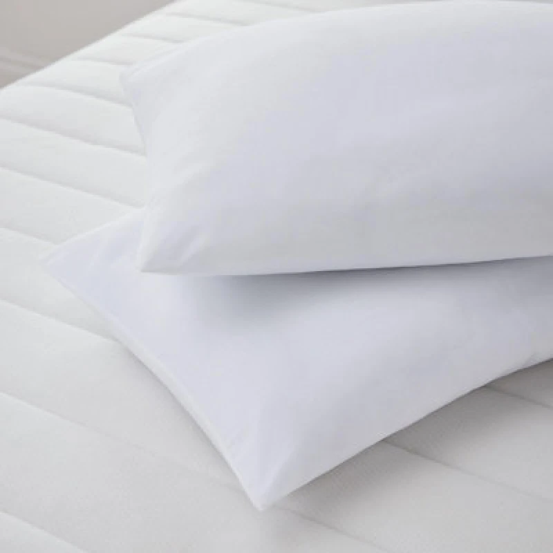 Image of OHS OHS Pair of 2 Soft Touch Support Medium Bounce Back Pillows in White White One Size Unisex 5012701566865