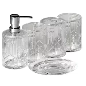 Image of Showerdrape Balmoral Collection Clear 5 Piece Bathroom Accessory Set