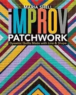 Image of improv patchwork dynamic quilts made with line and shape