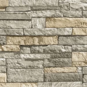 image of Graham and Brown Super Fresco Easy Ledgestone Wallpaper