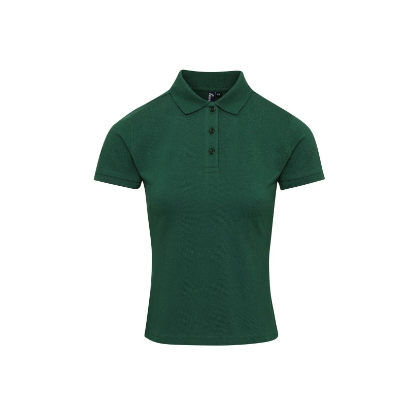 Image of Premier Womens Coolchecker Plus Piqu Polo With CoolPlus in Bottle Green Size: XS Bottle Green Female XS