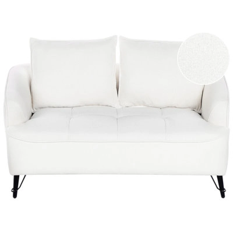 Image of Beliani Sofa 2 Seater Hobro Boucle White