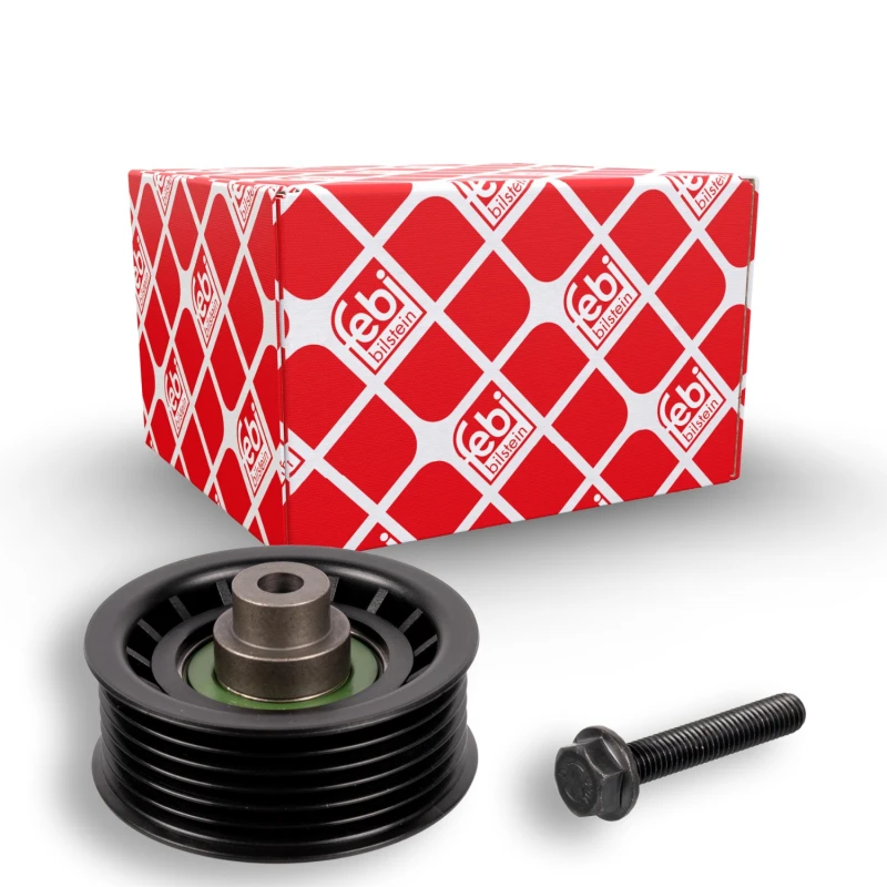 Image of FEBI BILSTEIN 33941 Idler Pulley with screw Plastic Deflection/Guide Pulley,v-ribbed belt (312)