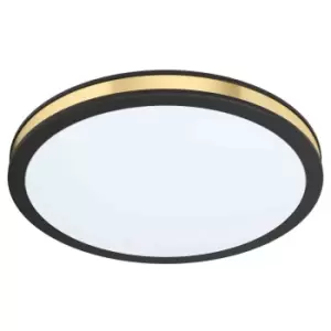 Image of EGLO Pescaito LED Black/Gold Flush Round Ceiling Light