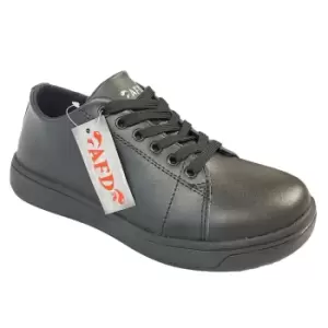 Image of AFD Unisex Adult Retro Leather Casual Trainers (10.5 UK) (Black)