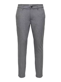 Image of ONLY & SONS Onsmark Checked Trousers Men Grey