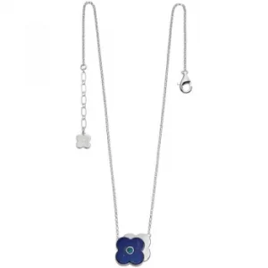 image of Ladies Orla Kiely Sterling Silver Lapis Shadow Flower Short Necklace