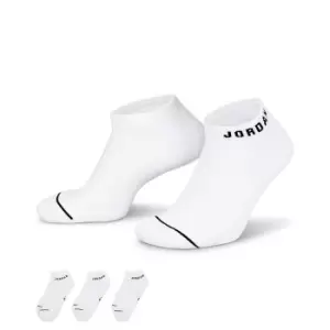 Image of jordan U J EVERYDAY CUSH POLY NO SHOW SOCKS, White/Black