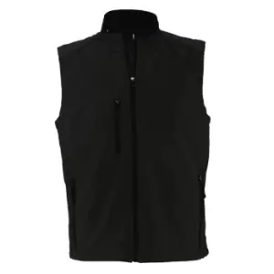 Image of SOLS Mens Rallye Soft Shell Bodywarmer Jacket (L) (Black)