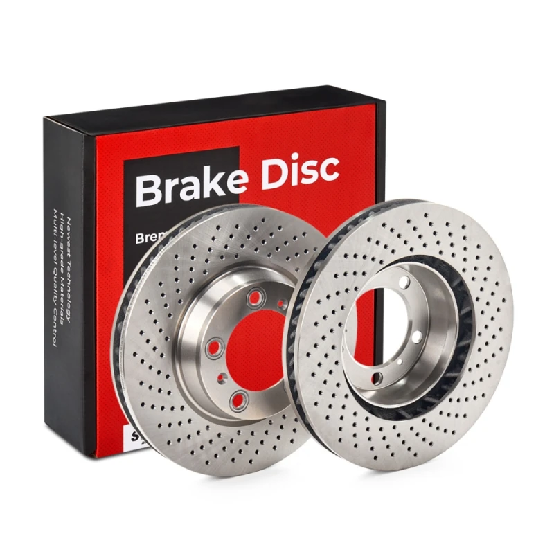 Image of STARK SKBD-0023204 Brake disc Front Axle Left, perforated/vented, Cast Iron, Uncoated, Untreated, without bolts/screws Cast Iron Brake Disc (82)