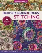 Image of beaded embroidery stitching 125 stitches to embellish with beads buttons ch