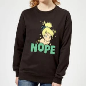 Image of Disney Peter Pan Tinkerbell Nope Womens Sweatshirt - Black