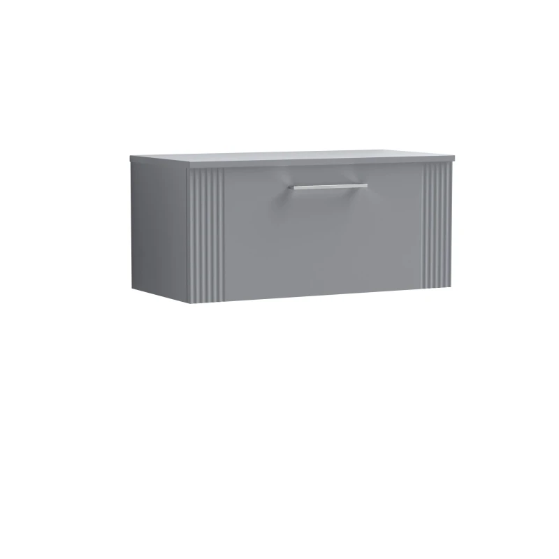 Image of Balterley 1 Drawer Wall Hung Vanity Colour Match Worktop Grey 800mm Grey