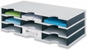 Image of Styrodoc Trio Base Unit 9 Compartments GY Base BK Sides