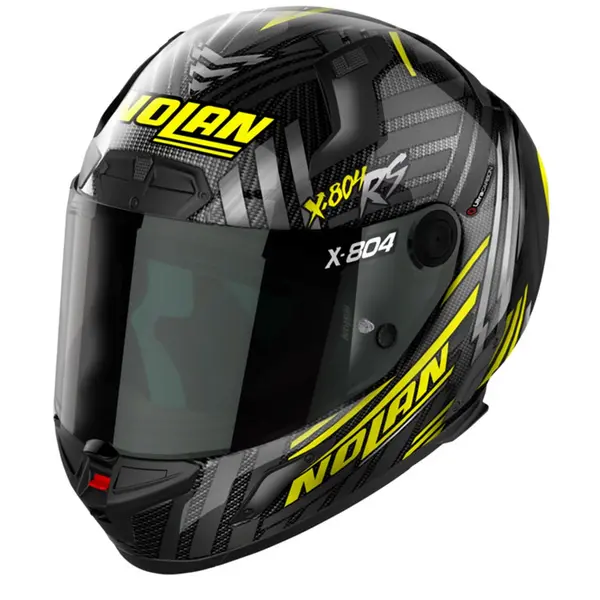 Image of Nolan X-804 RS Ultra Carbon Spectre 019 Yellow Chrome Silver Full Face Helmet Size L
