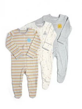 Image of Mamas & Papas Shapes Sleepsuits 3 Pack Baby Unisex