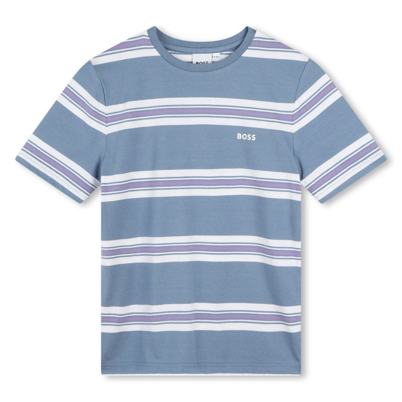 Image of Boss Stripe Tee Juniors - Grey Grey 3 - 4 Years