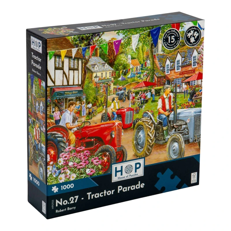Image of The House Of Puzzles No. 27 - Tractor Parade 1000 Piece Jigsaw Puzzle Size: 1000 Pieces Multicolor Unisex 1000 Pieces