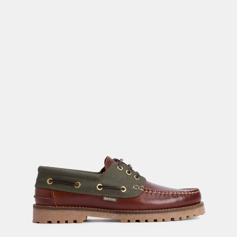 Image of Barbour Deck Boat Shoes Mahogany/Khaki male 10 (44)