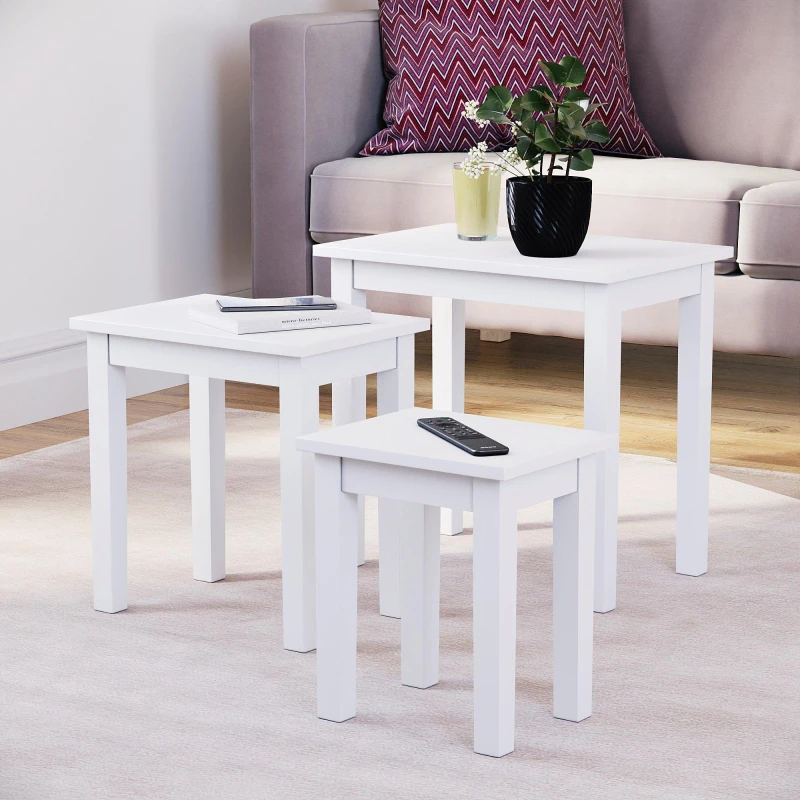 Image of Lassic Vida Designs Yorkshire Nest of 3 Tables White unisex Set of 3